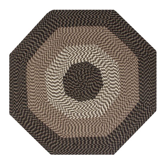 Alpine Braid Collection Reversible Indoor Area Rug, 48"" Octagonal , CHOCOLATE STRIPE, hi-res image number null