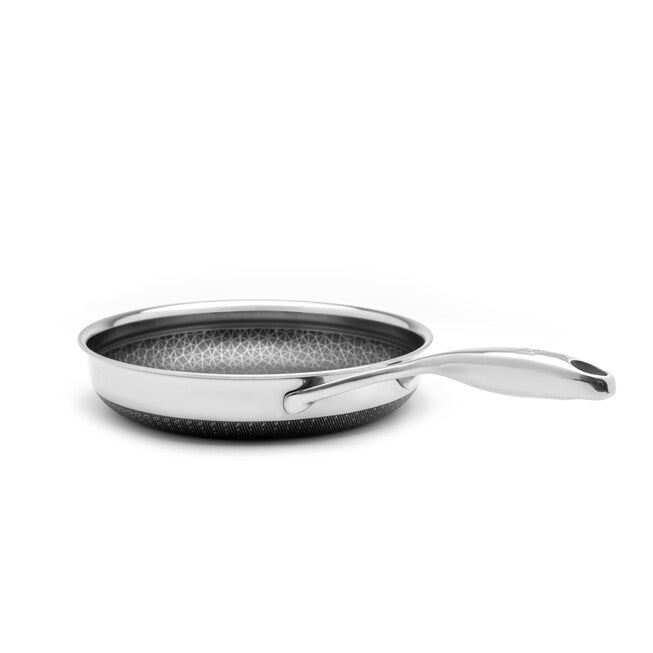 LIVWELL DiamondClad™ 10 inches Hybrid Nonstick Stainless Steel Frying Pan, Dishwasher Safe, PFOA-free – Silver/Black, SILVER, alternate image number null
