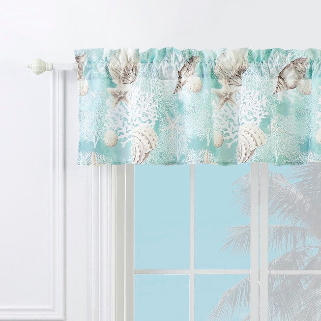 Ocean Turquoise Window Valance, TURQUOISE, hi-res image number null