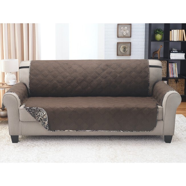 Printed Reversible Quilted Xl Sofa Protector, , alternate image number 3