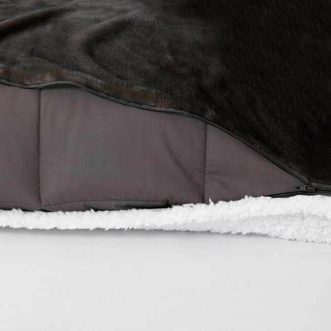 Soft Sherpa Reversible 15lb Weighted Blanket with Washable Cover , , alternate image number 4