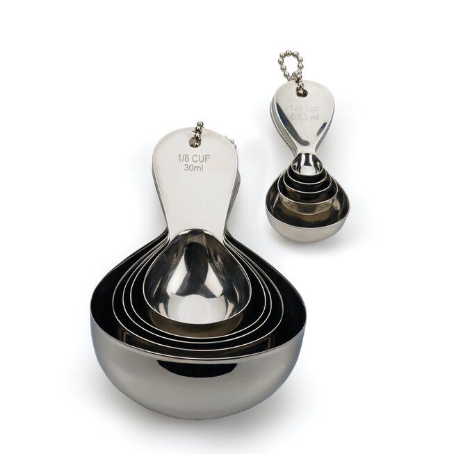 Oval Stainless Steel Measuring Cups, Set 5, , on-hover image number null