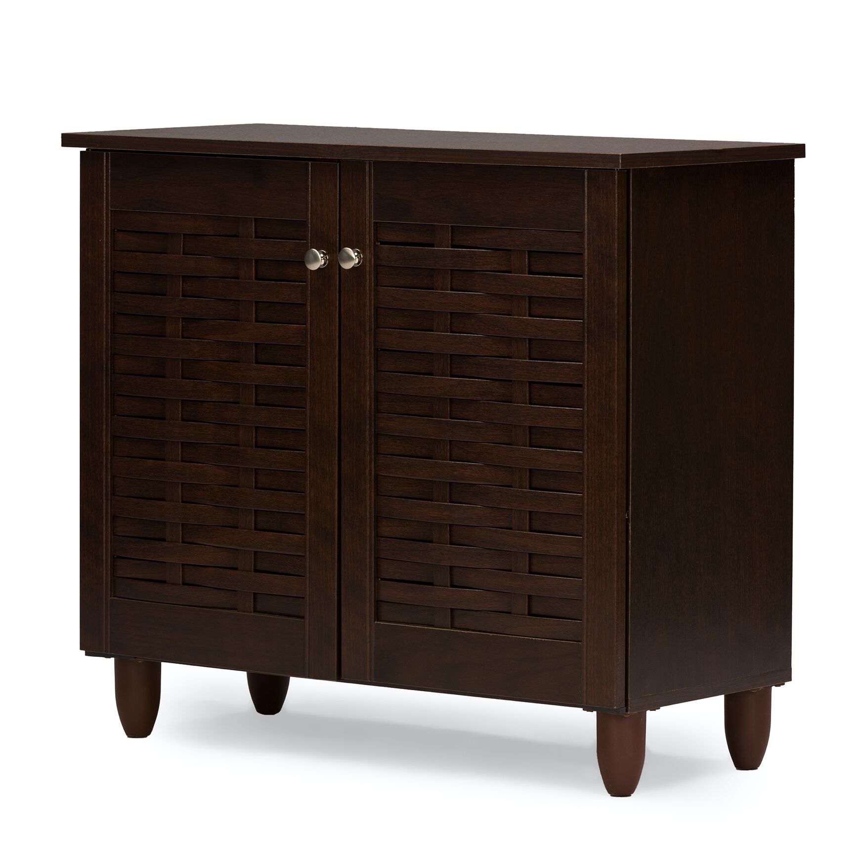 Winda 2-Door Wooden Entryway Shoes Storage Cabinet Furniture, BROWN, hi-res image number 0