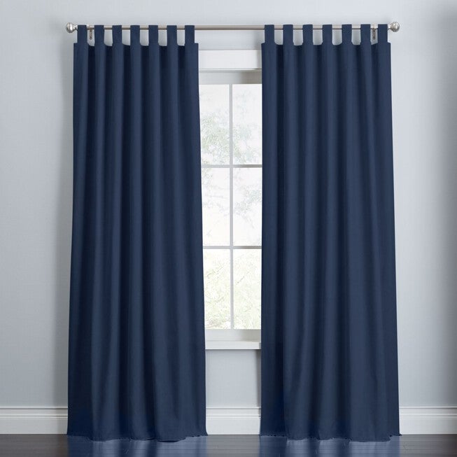BrylaneHome® Studio Cameron Cotton Canvas Tab-Top Panel , BLUE NAVY, hi-res image number null