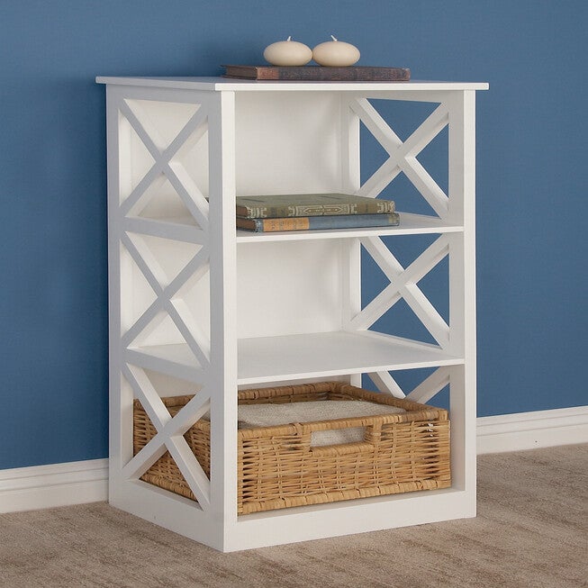 White Wood Traditional Shelving Unit, 40 inches x 16 inches x 12 inches, , alternate image number 7