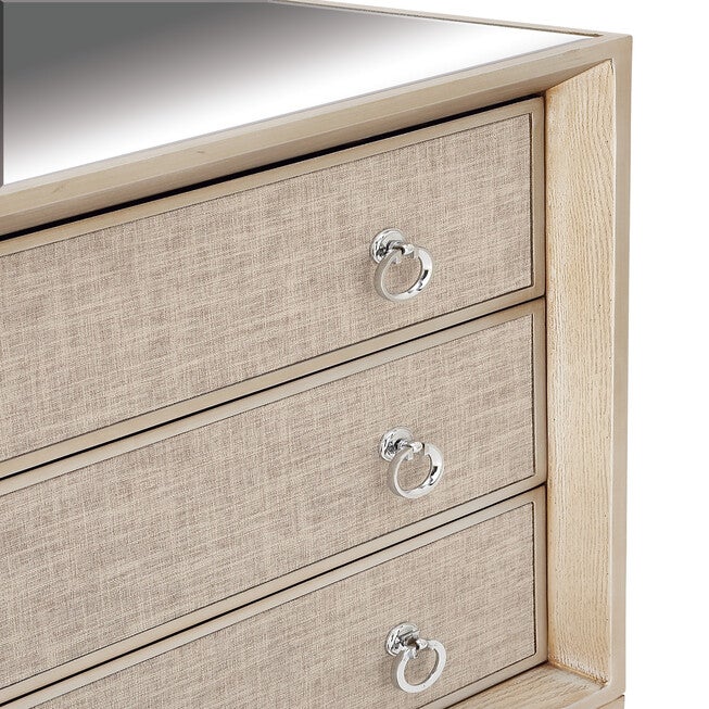 Beige Linen and Wood Glam Chest, 32x32x16, , alternate image number 4
