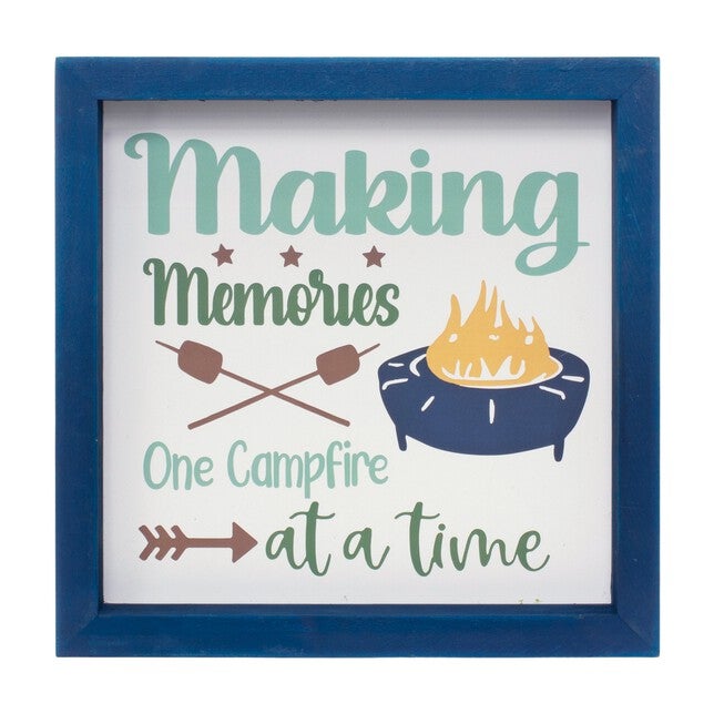 Camping Sign (Set of 4) 10 inchesSQ MDF, BLUE/WHITE/GREEN, alternate image number null