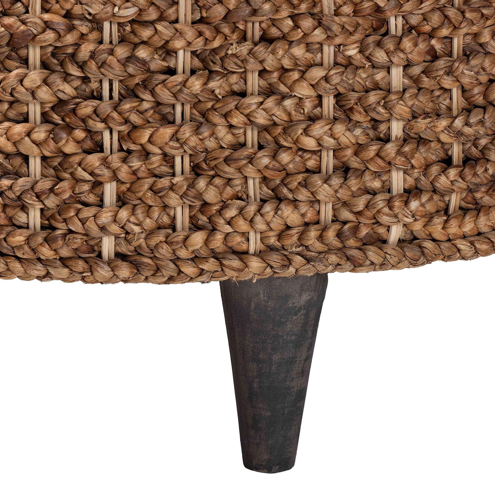 Bailey Handwoven Seagrass Storage Ottoman, Round, NATURAL BROWN, alternate image number 5