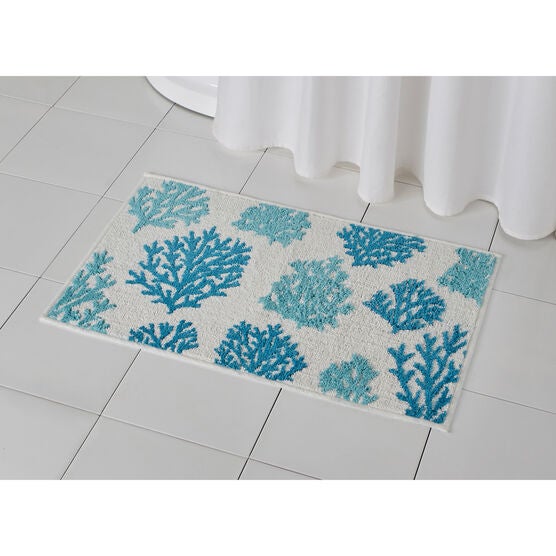Coral Reef Bath Mat, TURQ MULTI, hi-res image number null