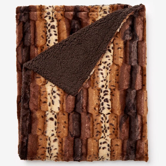 Faux Fur Animal Print Blanket, Faux Fur Animal Print Blanket,