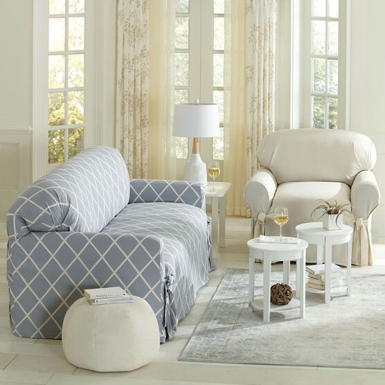 Mix & Match Lattice Design Cotton Chair Slipcover , , alternate image number null