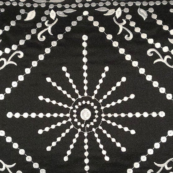 Edie @ Home Indoor/Outdoor Embroidered Tile Oblong Decorative Throw Pillow 15X30, Black/White, , alternate image number null