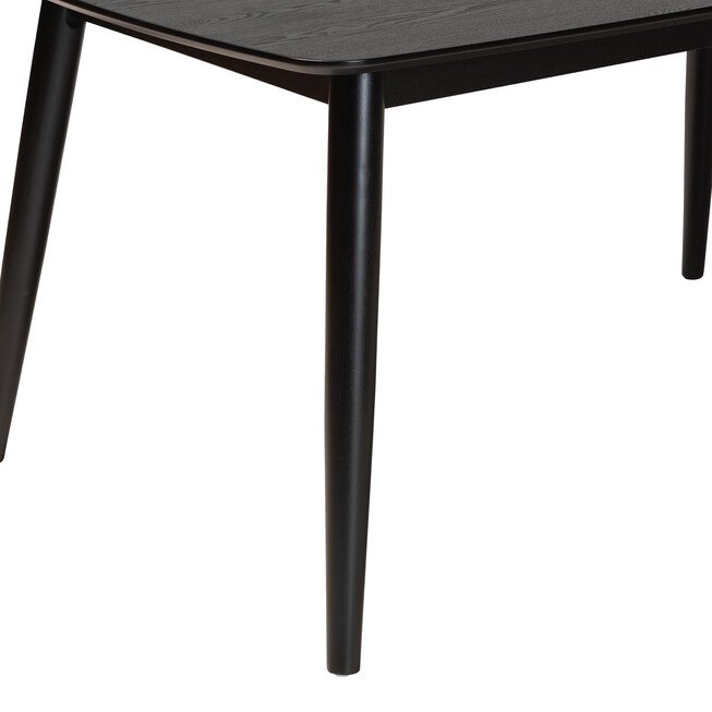 Flora Mid-Century Modern Black Finished Wood Dining Table, , alternate image number null