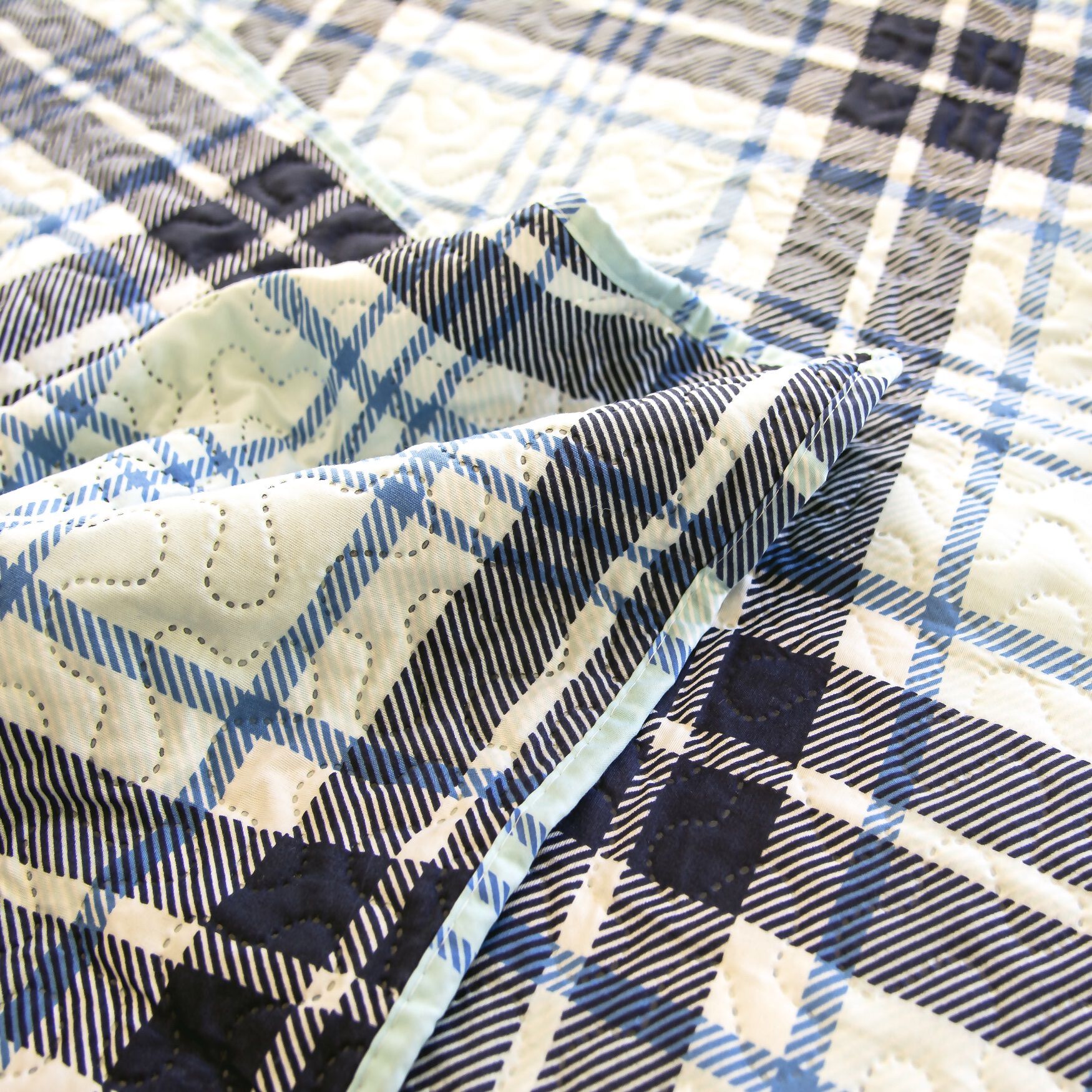 Blue Plaid Quilt Set, , alternate image number 3