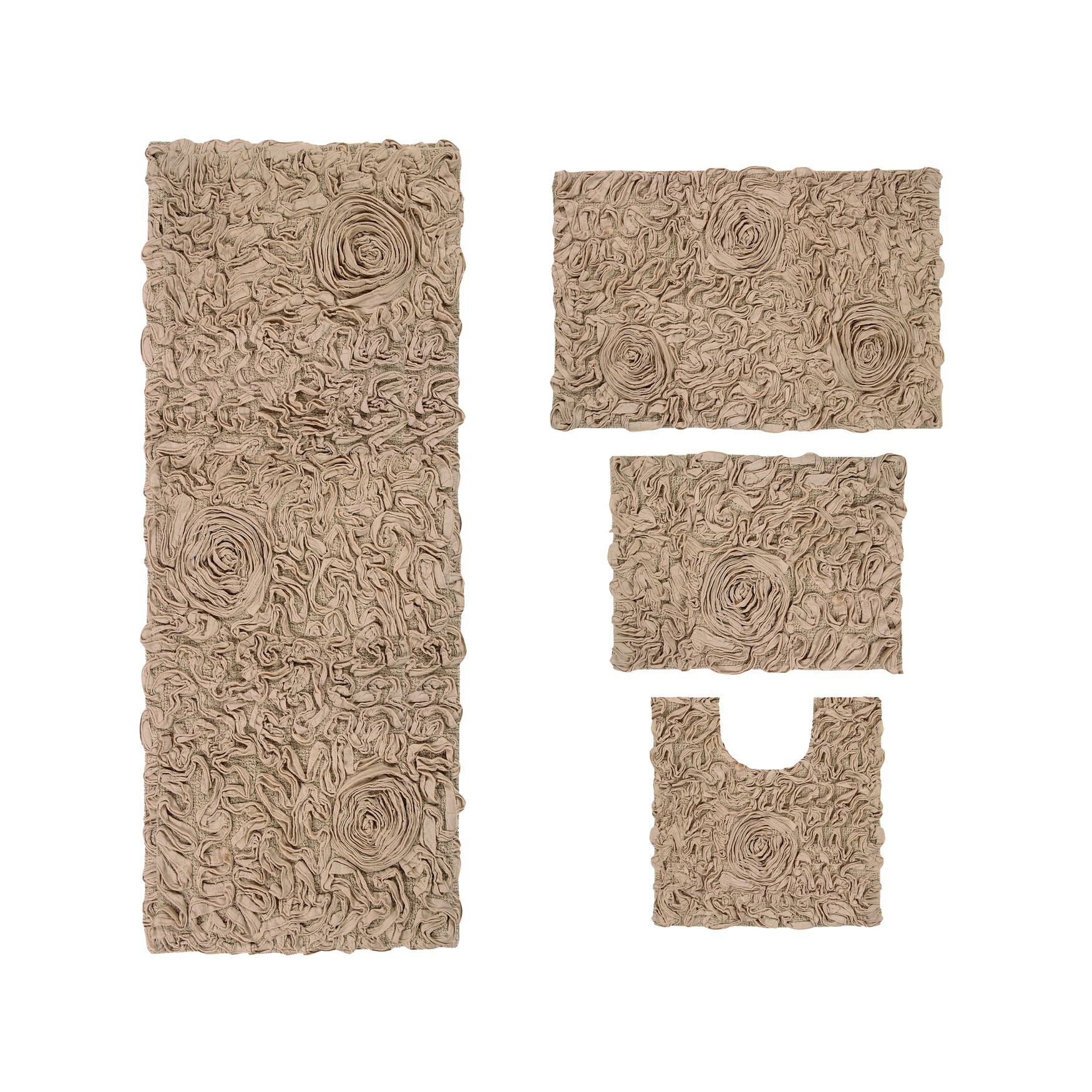 Bellflower 4-Pc. Bath Rug Set Ivory