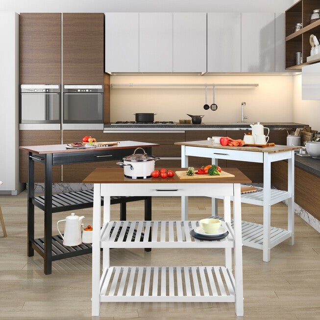 Kitchen Island with Solid Wood Top, , alternate image number null
