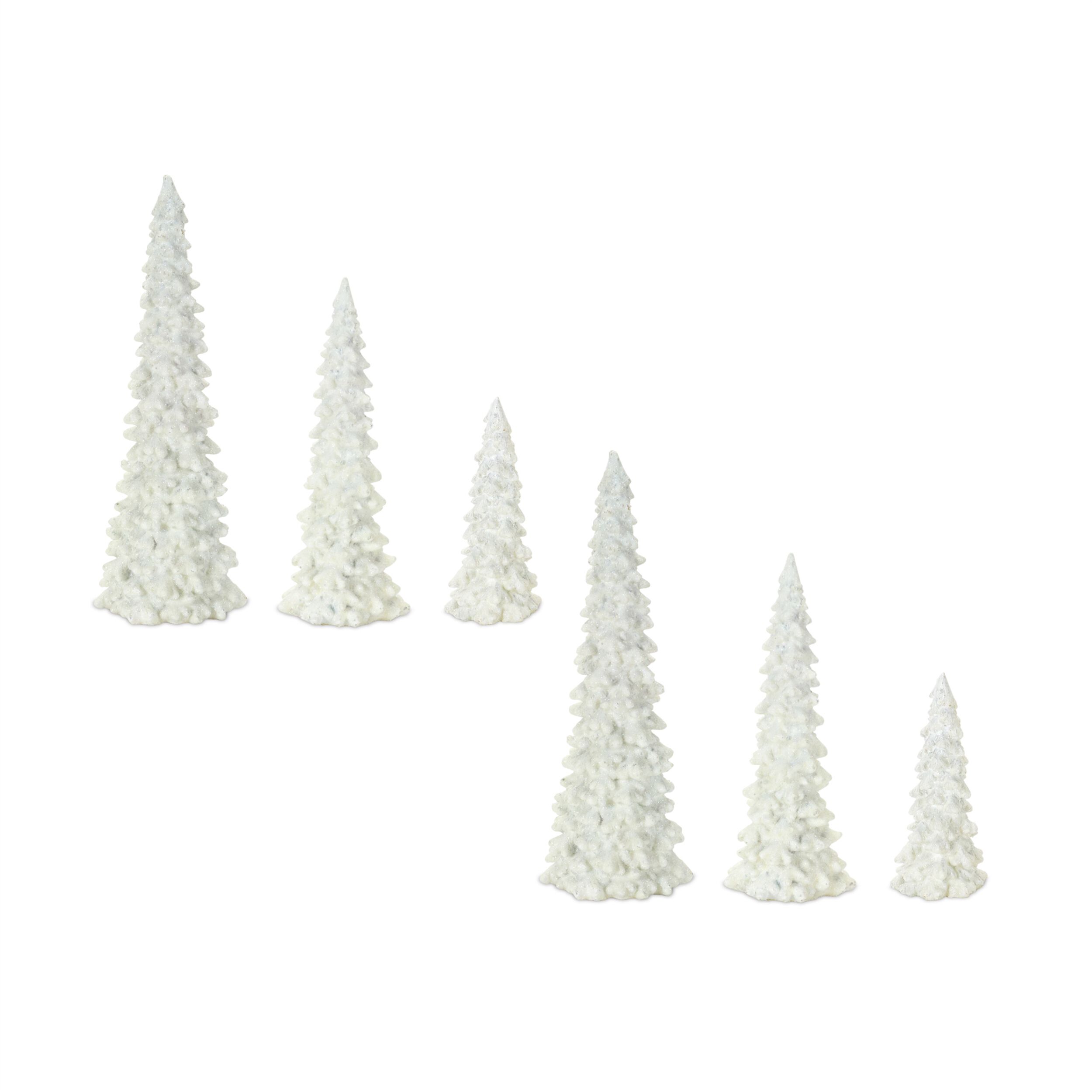 Off-White Tabletop Holiday Tree (Set of 6), BEIGE, hi-res image number 0