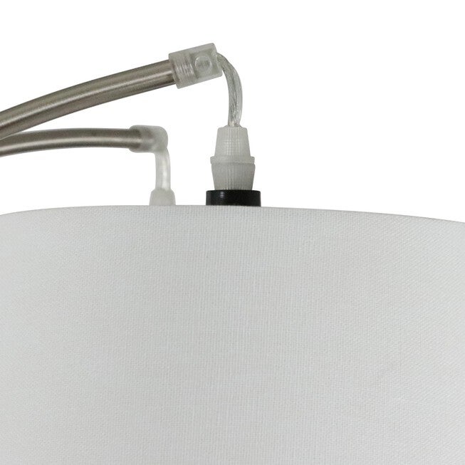 3-Light Brushed Steel Floor Lamp , , alternate image number null