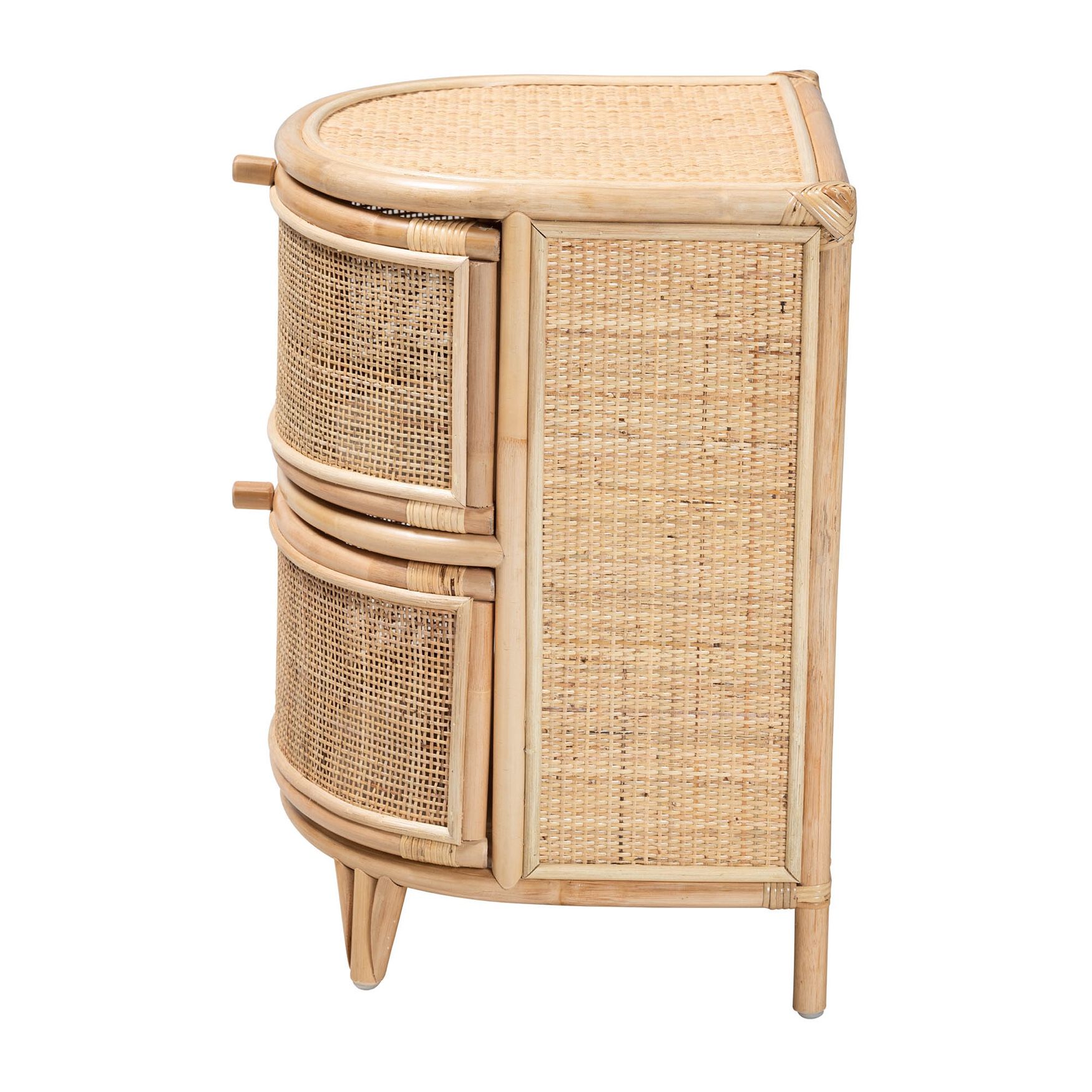 Oleta Modern Bohemian Natural Brown Rattan 2-Drawer Nightstand, , alternate image number 9
