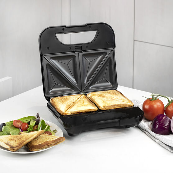 Kalorik 4-in-1 Sandwich Maker, Stainless Steel and Black, STAINLESS STEEL, hi-res image number null