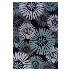 Milan Black/Aqua Area Rug Collection, 