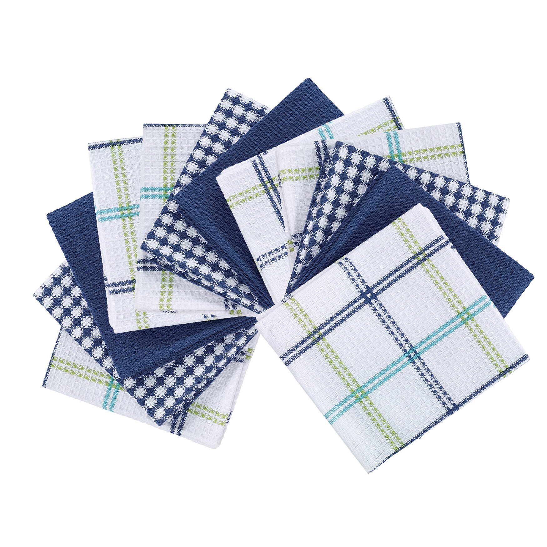 Coordinating Flat Waffle Weave Dish Cloths, Set Of 12 Dish Cloth, COOL, hi-res image number 0