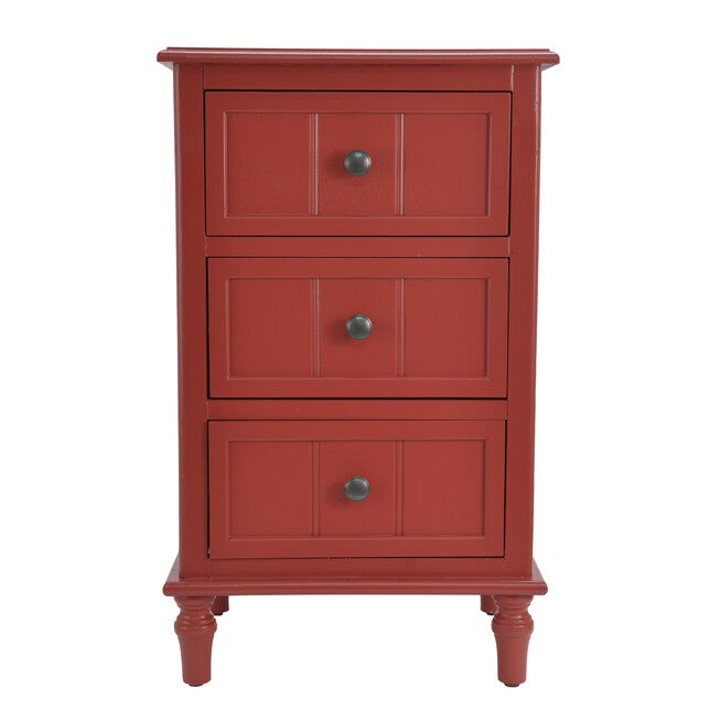 Three Drawer Accent Table, RED FINISH, hi-res image number 0