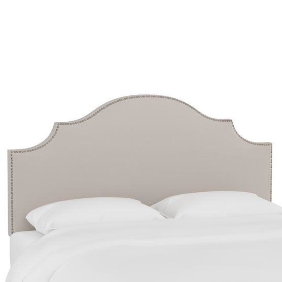 Linen Nail Button Notched Headboard, LINEN PUTTY, hi-res image number null