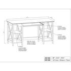 Honduras Washed Gray 58-Inch Writing Desk With 1 Laptop Credenza And 2 Open Shelf Writing Desk, , alternate image number null