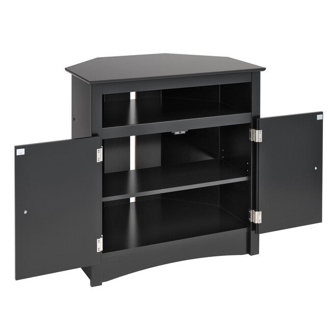 Tall Corner TV Cabinet, Black, , alternate image number 3