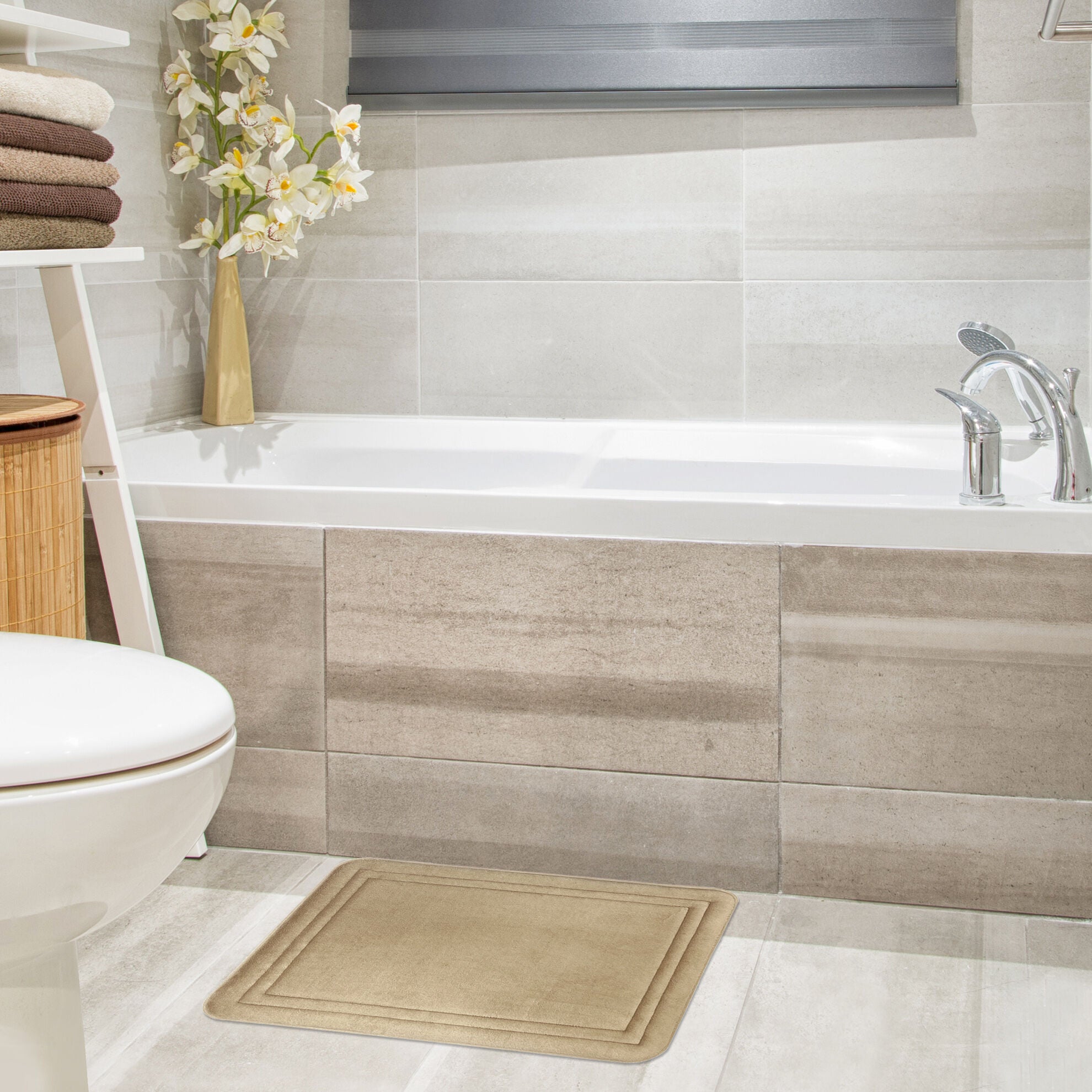 Elle 17x24 Memory Foam Mat, TAN, alternate image number 1