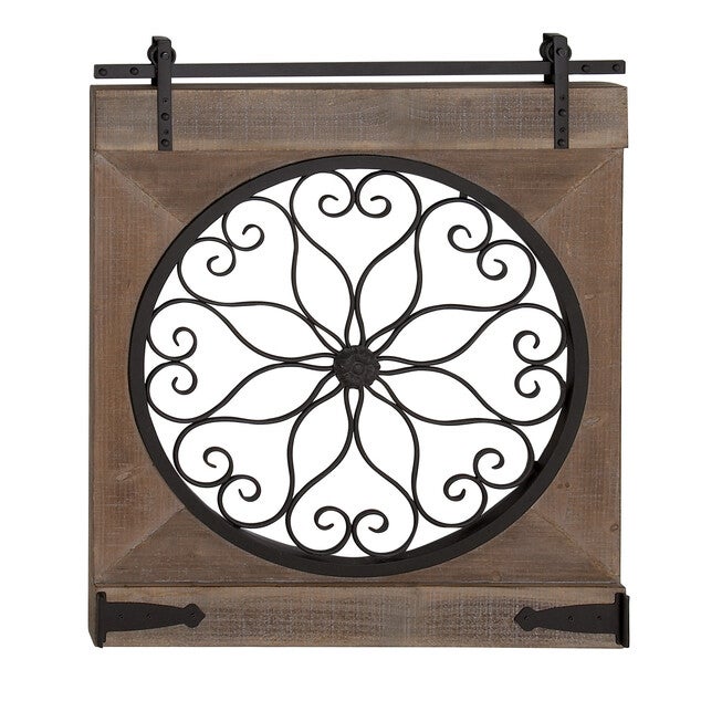 Brown Rustic Ornamental Wood Wall Décor, BROWN, hi-res image number null