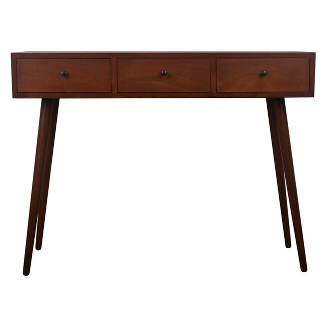 Mid-Century 3-Drawer Console Table , WALNUT, hi-res image number null
