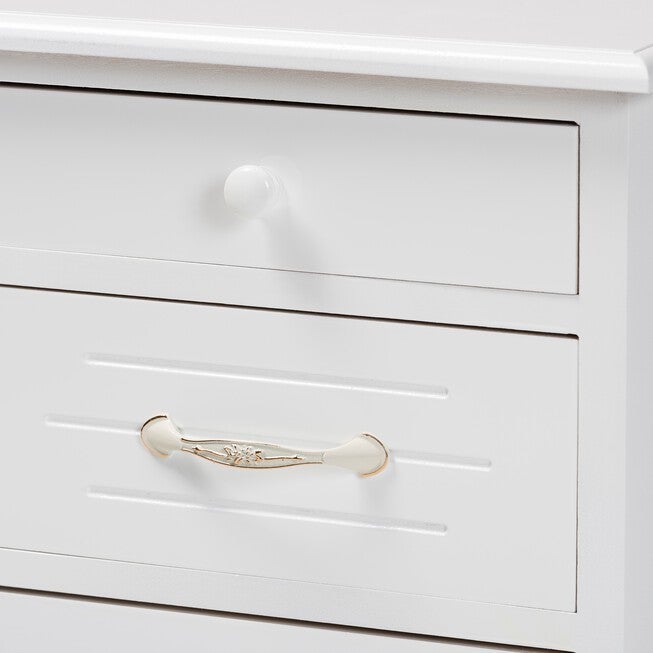 Layton Classic And Traditional White Finished Wood 3-Drawer Nightstand, , alternate image number 4