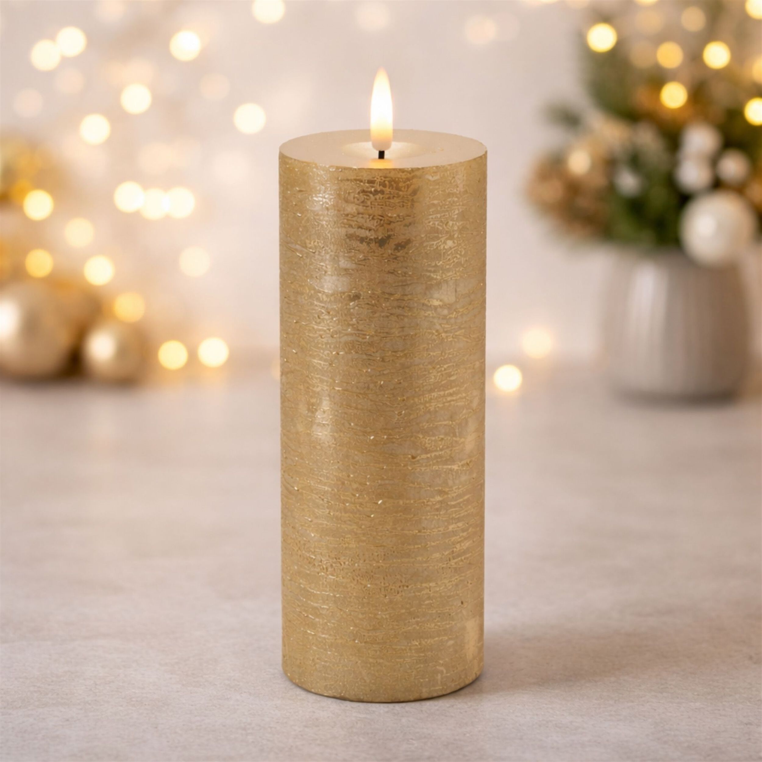 Metallic FIA Wick LED Candle (Set of 2)