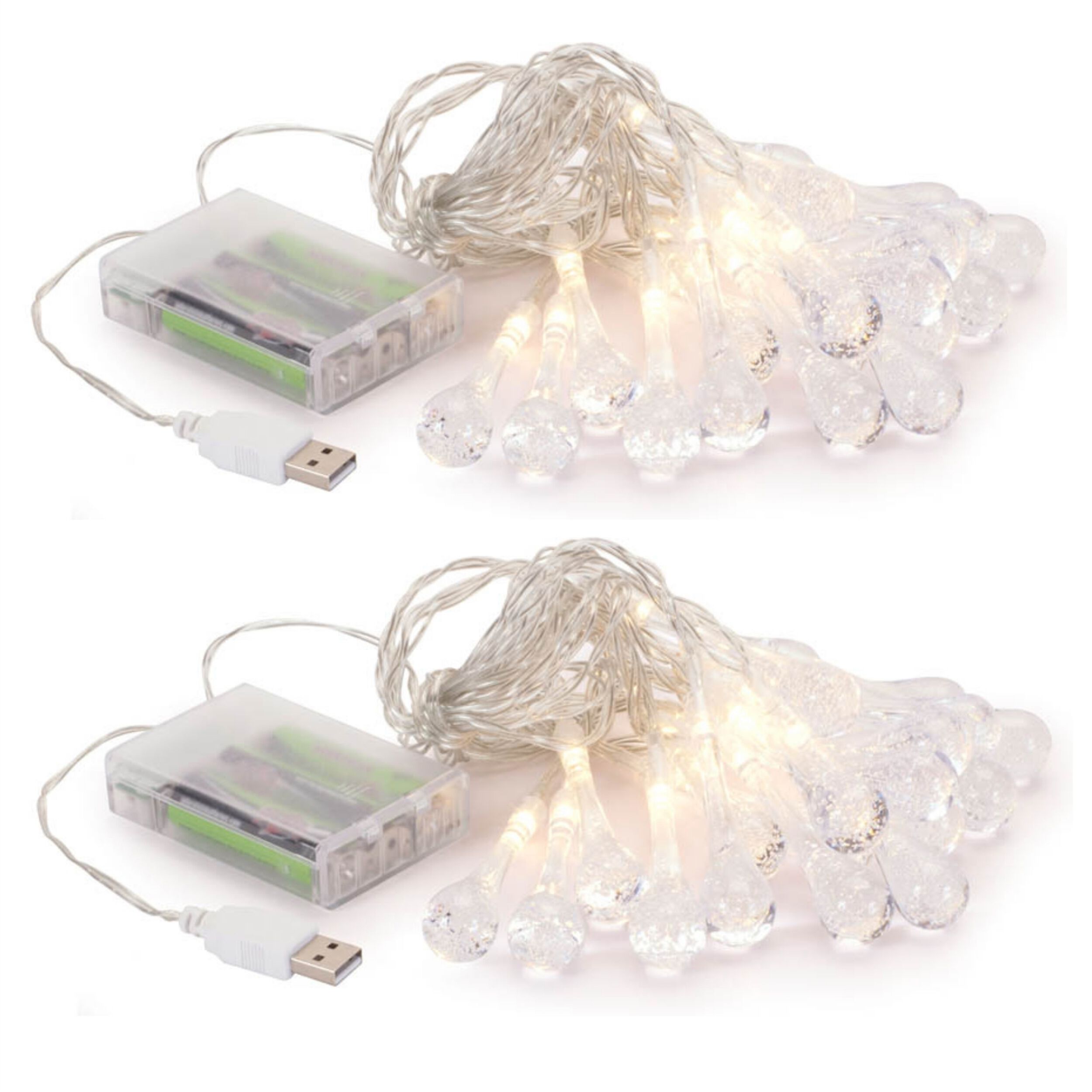 LED Icicle Light Strand (Set of 2), CLEAR, alternate image number 2
