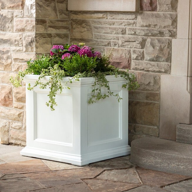 Fairfield 28 inches Square Planter, WHITE, hi-res image number null