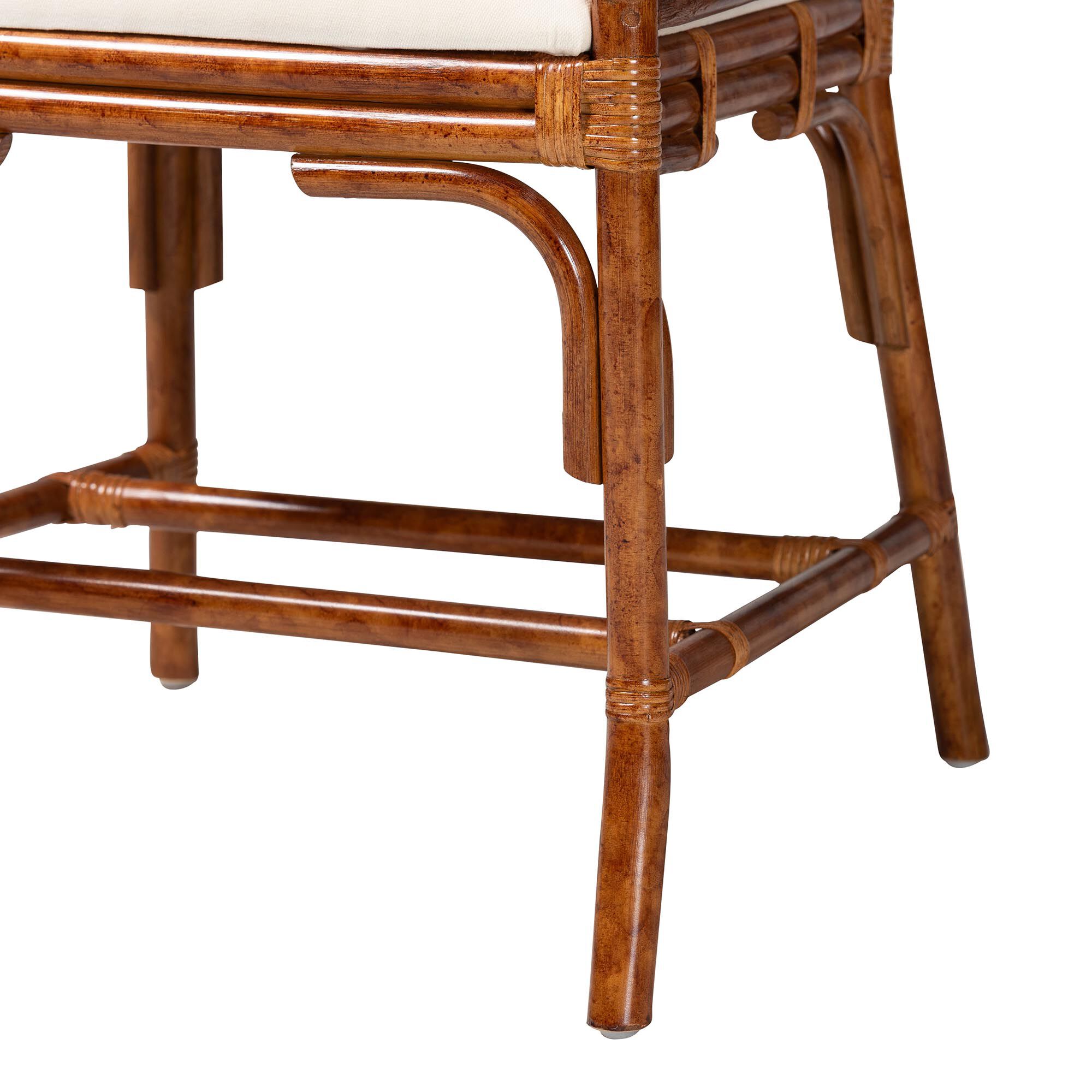 Esmery Marbled Tortoise Natural Rattan Dining Chair with Armrest, BROWN, alternate image number 6
