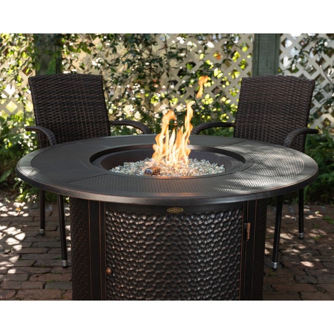 Walkers Round Hammered Aluminum LPG Fire Pit, , alternate image number 3