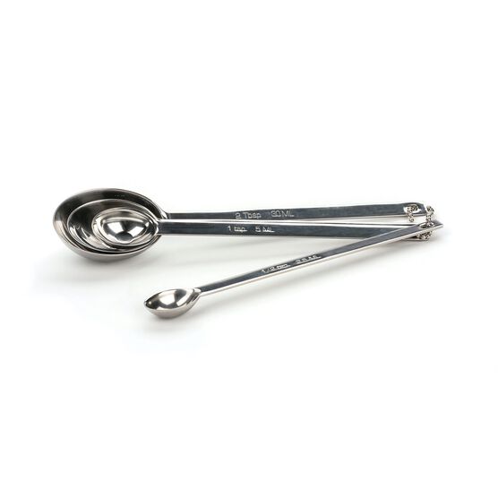 Long Handle Stainless Steel Measuring Spoon, Set 4, , alternate image number null