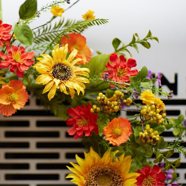 Sunflower Wreath 22 inchesD Polyester/Plastic, , alternate image number null