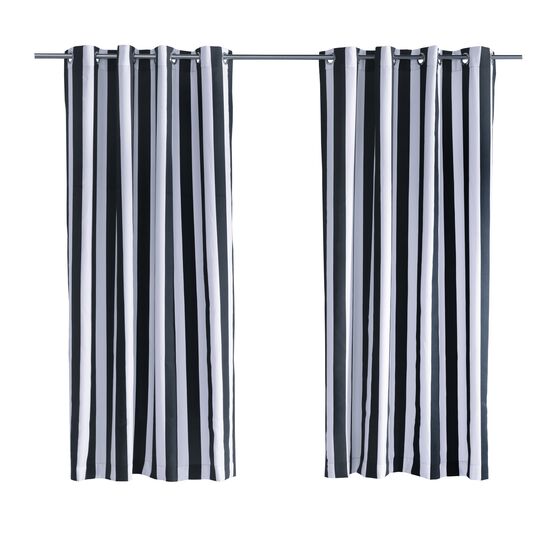 Outdoor Decor Coastal Stripe Outdoor Single Grommet Curtain Panel, , alternate image number null