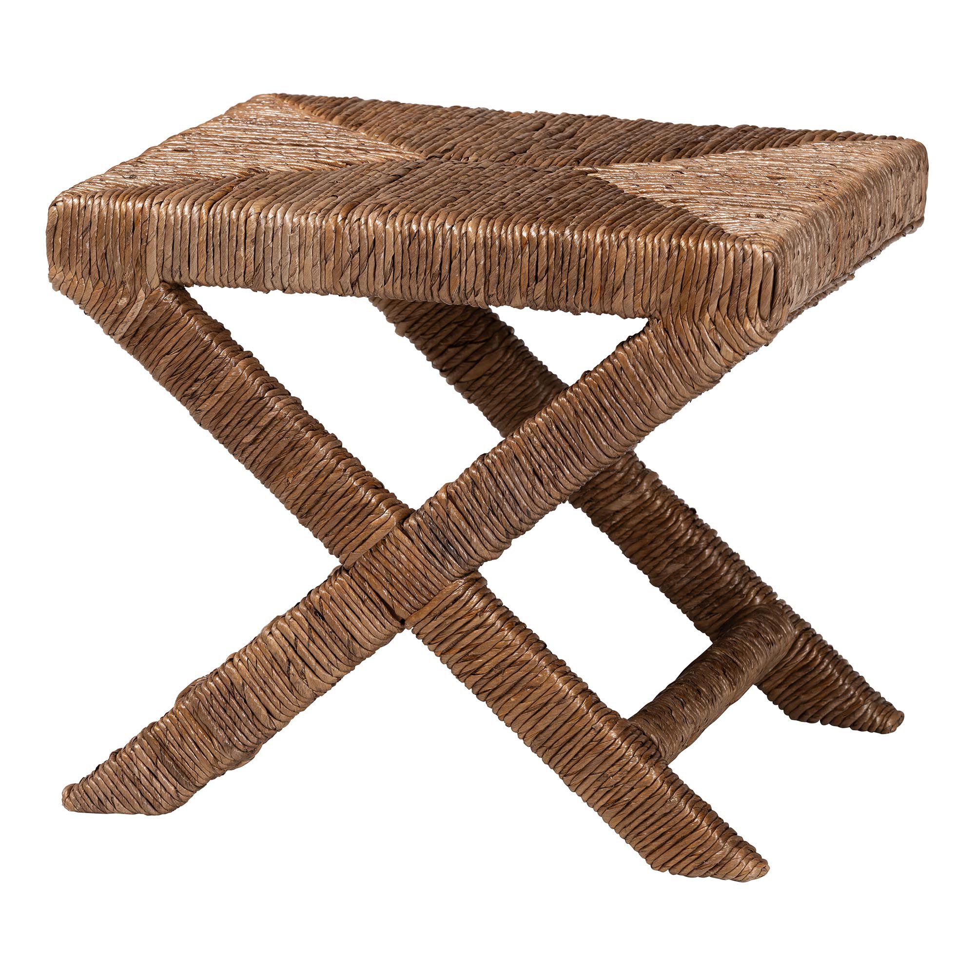 Alda Woven Seagrass Ottoman, NATURAL, alternate image number 1