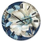 Indigold Watercolor Flower I Traditional Wall Clock, BLUE, hi-res image number null