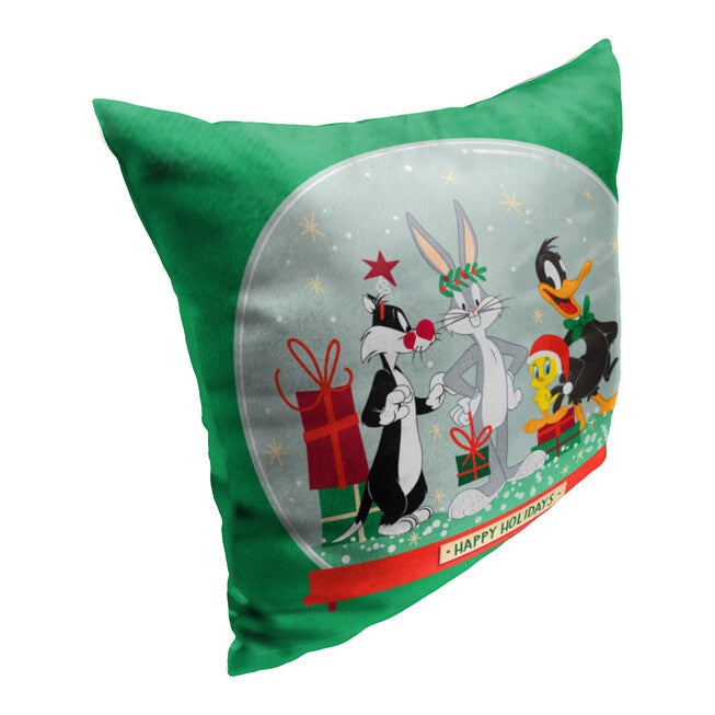 Wb Looney Tunes Silly Snowglobe Printed Throw Pillow, , on-hover image number null