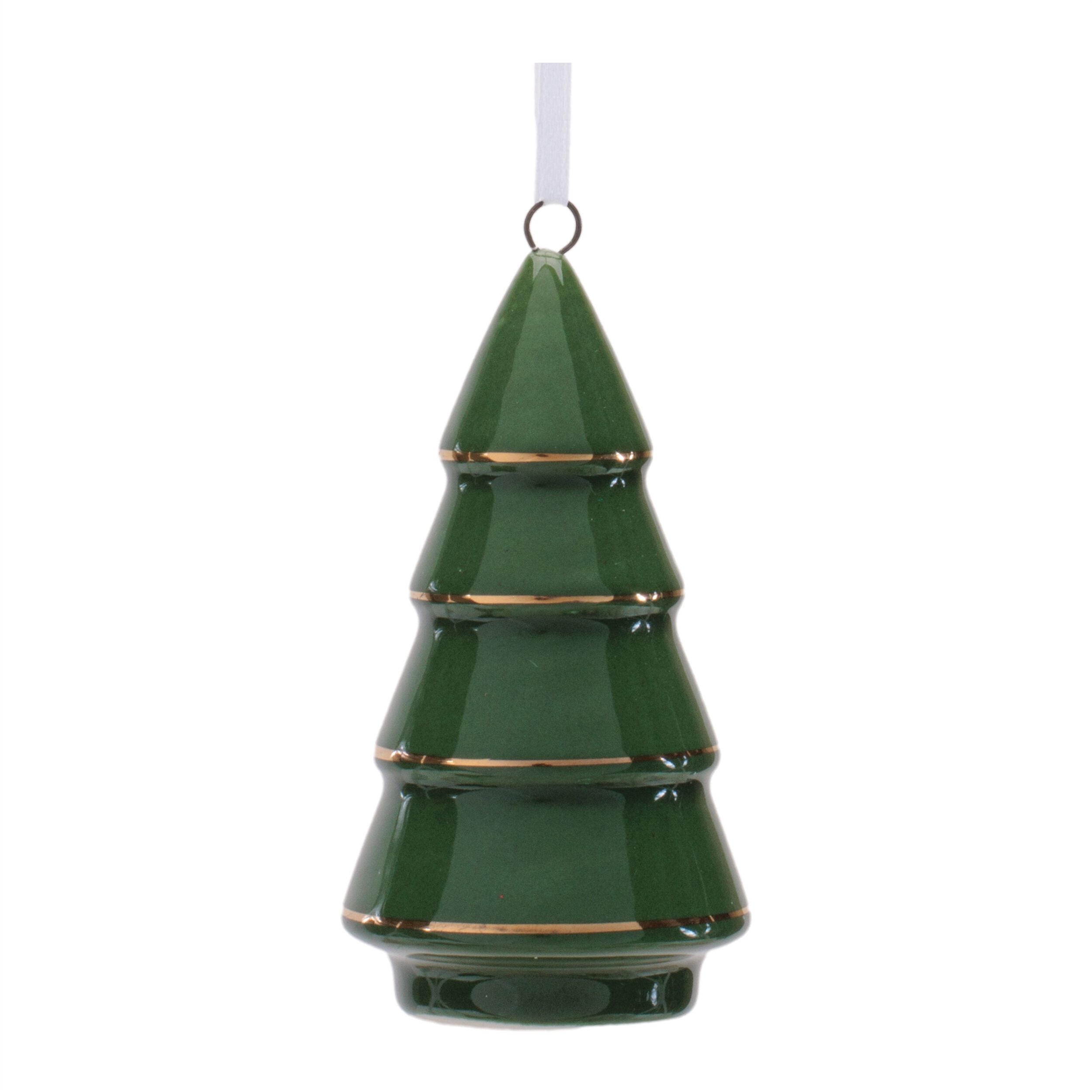 Ceramic Tree Ornament  (Set of 6), GREEN, alternate image number 5