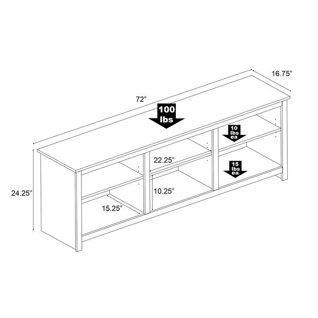 Prepac Sonoma 72 inches TV Stand, Black, , alternate image number null