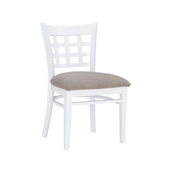 Lola Side Chair White Upholstered Set of 2, WHITE, hi-res image number null