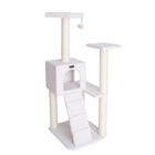 Fleece Covered 53" High Real Wood Cat Tree, , alternate image number null