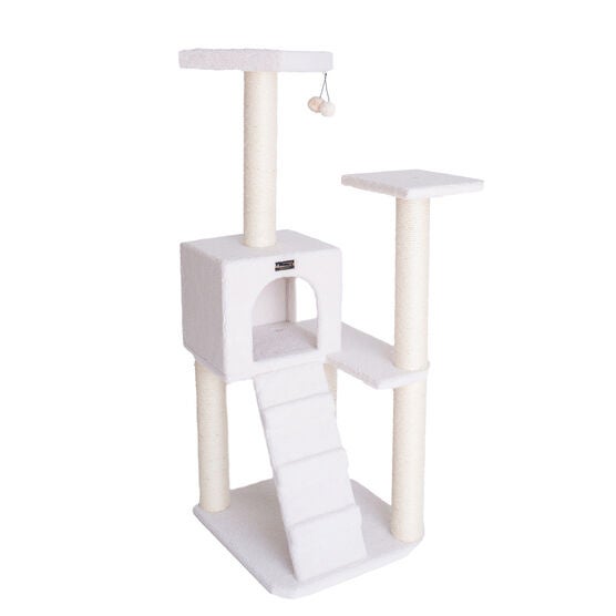 Fleece Covered 53" High Real Wood Cat Tree, , alternate image number null